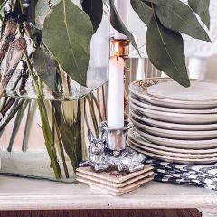 Arthur Court Rabbit Taper Candle Holder Set of 2
