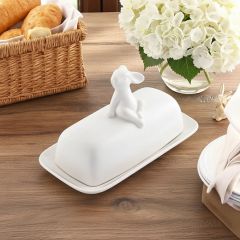 Arthur Court Sitting Bunny Butter Dish