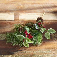 Artificial Holly And Pine Stem