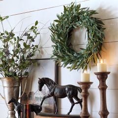 Artificial Olive Branch Wreath 24 Inch