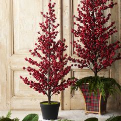Artificial Potted Red Berry Tree 36 Inch 