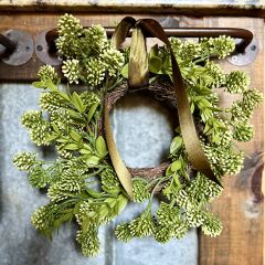 Artificial Sedum Candle Wreath