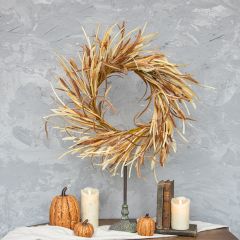 Artificial Wheat Heather Wreath