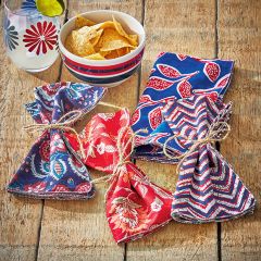 Assorted Bold Block Print Cloth Napkins Set of 4