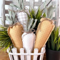Assorted Fabric Carrot Set of 4