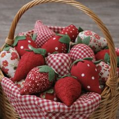 Assorted Fabric Strawberry Bowl Filler Set of 10