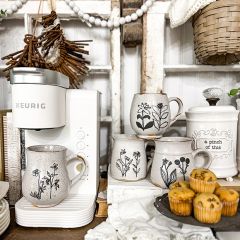 Assorted Floral Stoneware Mug Set of 4