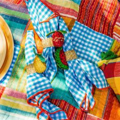 Assorted Fruit Seagrass Napkin Ring Set of 4