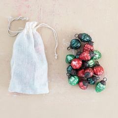 Assorted Glass Ornaments Bagged Set of 36