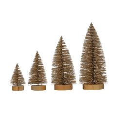 Assorted Glittered Bottlebrush Tree Set of 4