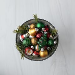 Assorted Vintage Inspired Glass Ornament Set of 12