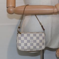 Authentic Louis Vuitton - Damier Azur Mini Pochette Accessories Bag