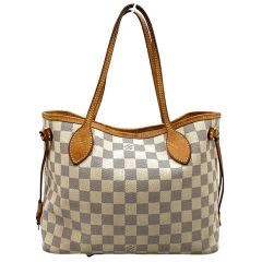 Authentic Louis Vuitton - Damier Azur - Neverfull PM - Monogram Canvas Tote