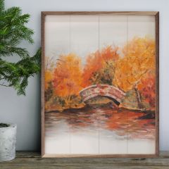 Autumn Bridge Wood Wall Art