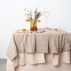 Autumn Charm Woven Cotton Tablecloth Multi Color Plaid