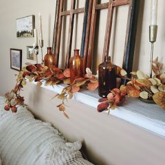 Autumn Charms Orange Eucalyptus Leaves Garland