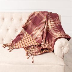 Autumn Charms Plaid Throw Blanket