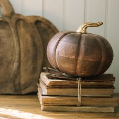 Autumn Chestnut Wooden Heirloom Pumpkin