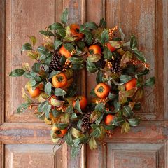 Autumn Foliage Persimmon Wreath