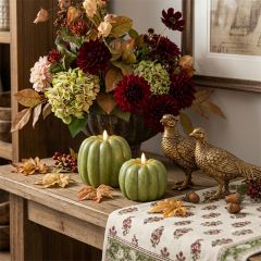 Autumn Green Pumpkin Flameless Candle