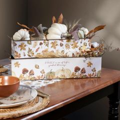 Autumn Harvest Galvanized Decorative Bins Set of 2