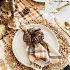 Autumn Harvest Plaid Napkins Set of 8
