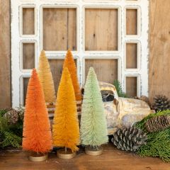 Autumn Hues 9 Inch Bottle Brush Tree Boxed Set of 5