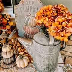 Autumn Hues Faux Hydrangea Bush