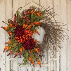 Autumn Mum Twig Wreath