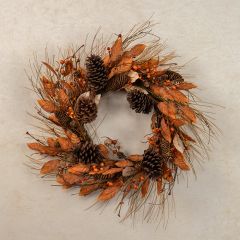 Autumn Orange Pine Wreath