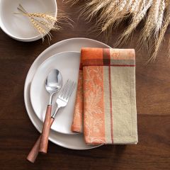 Autumn Orange Plaid Napkins Set of 8