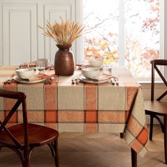 Autumn Orange Plaid Tablecloth