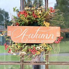 Vintage Inspired Metal Autumn Sign
