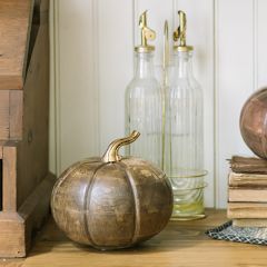 Autumn Walnut Wooden Heirloom Pumpkin
