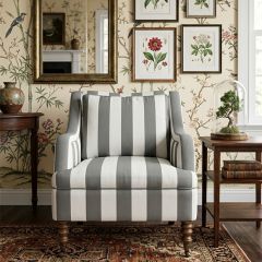 Awning Stripe Upholstered Arm Chair
