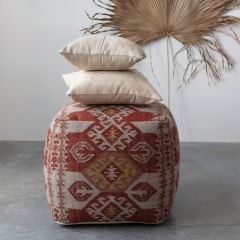 Aztec Pattern Pouf Ottoman