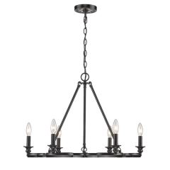 Aged Bronze 6 Light Chandelier