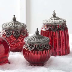 Bright Mercury Glass Jar Set of 3