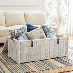 Pale Rattan Storage Trunk