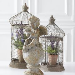 Metal Mesh Dome Display Lanterns Set of 2