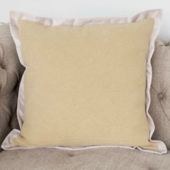 Jute With Velvet Throw Pillow