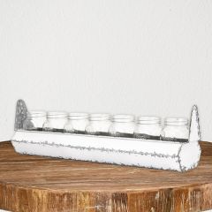 Jar Vases In Metal Trough Tray Set