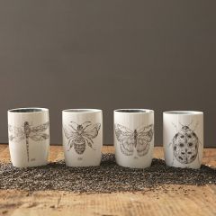 Stoneware Tumbler With Insects Set of 4