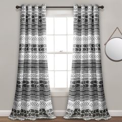 Casual Geometric Curtain Panel Set of 2