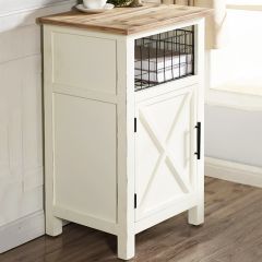 One Door Accent Cabinet With Storage Basket