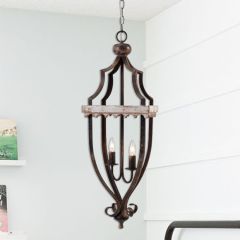 Large Wood Pendant Light