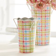 Scalloped Plaid Bucket Set of 2