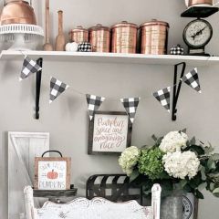 Buffalo Check Wood Triangles Banner