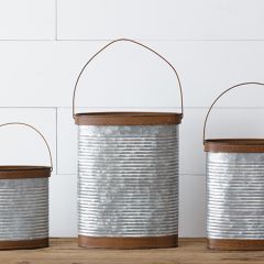 Galvanized Rusted Nesting Pockets Set of 4