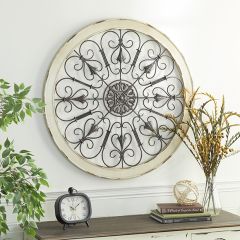 Round Framed Scrollwork Wall Medallion